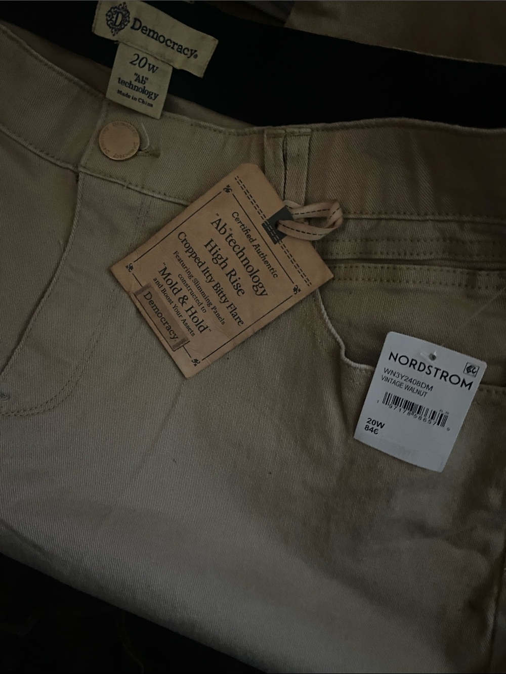 Democracy High-Rise Cropped Jeans in Vintage Walnut Beige